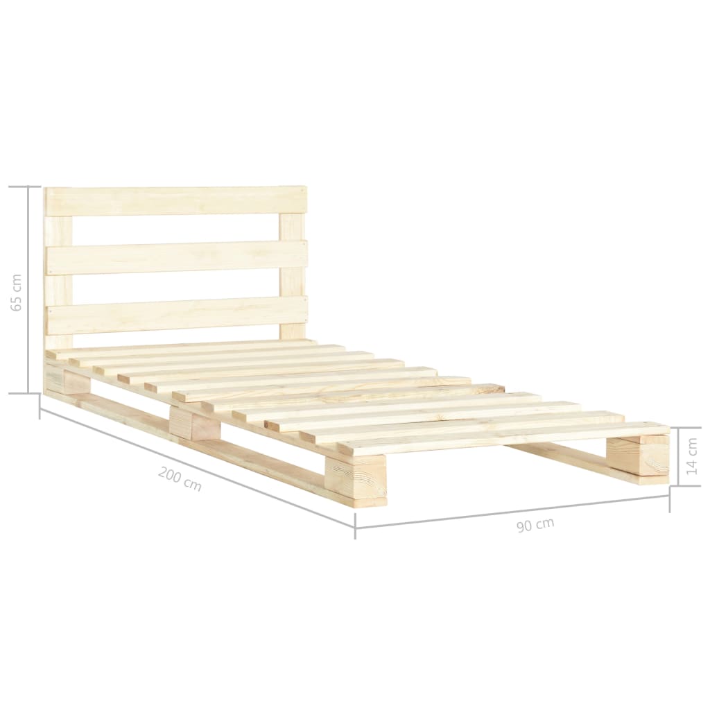 Giroletto in Pallet di Legno Massello di Pino 90x200 cm - homemem39