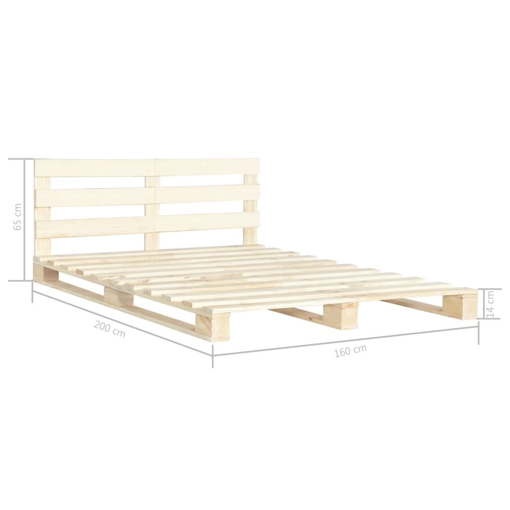 Giroletto in Pallet di Legno Massello di Pino 160x200 cm - homemem39