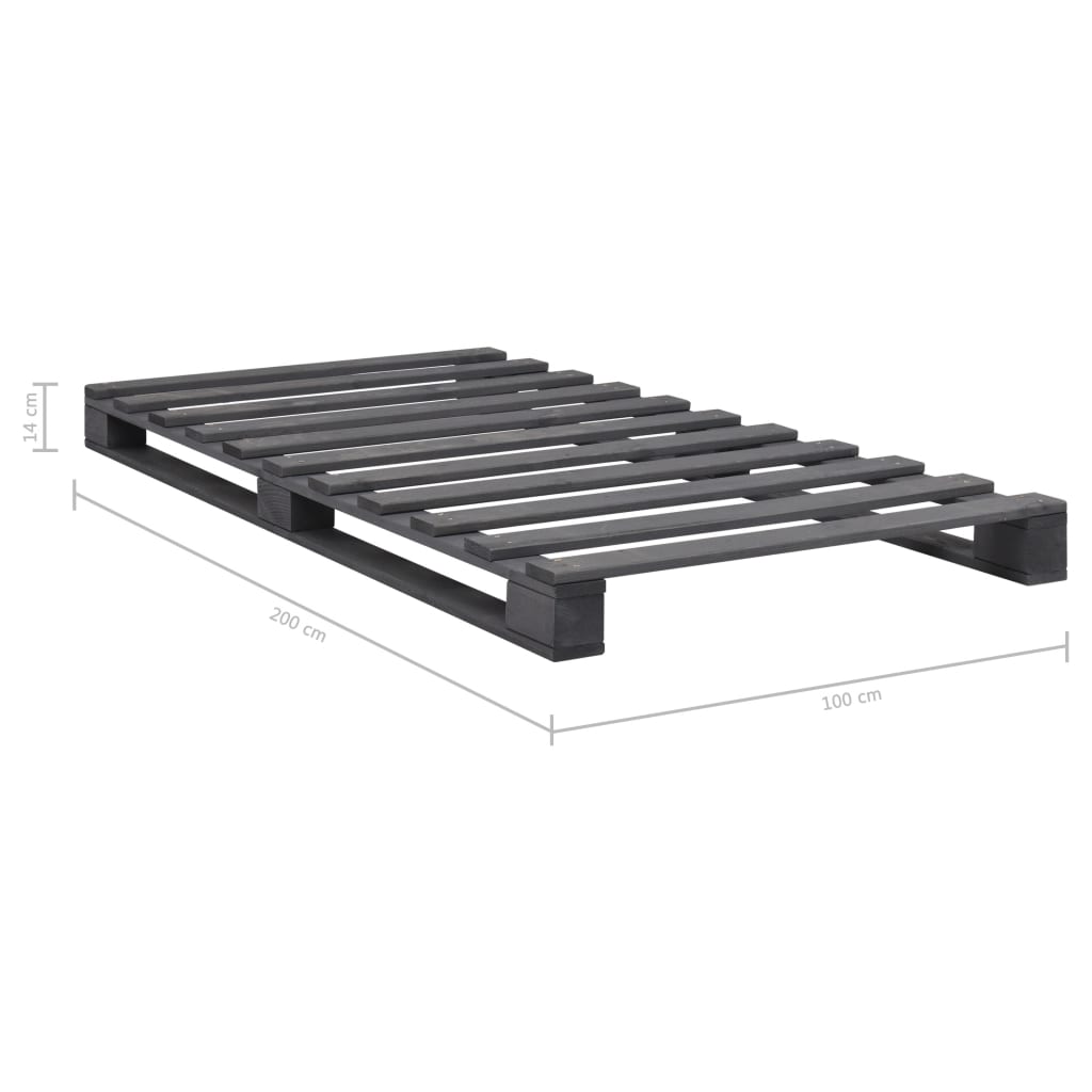 Giroletto in Pallet Grigio Legno Massello di Pino 100x200 cm | homemem39