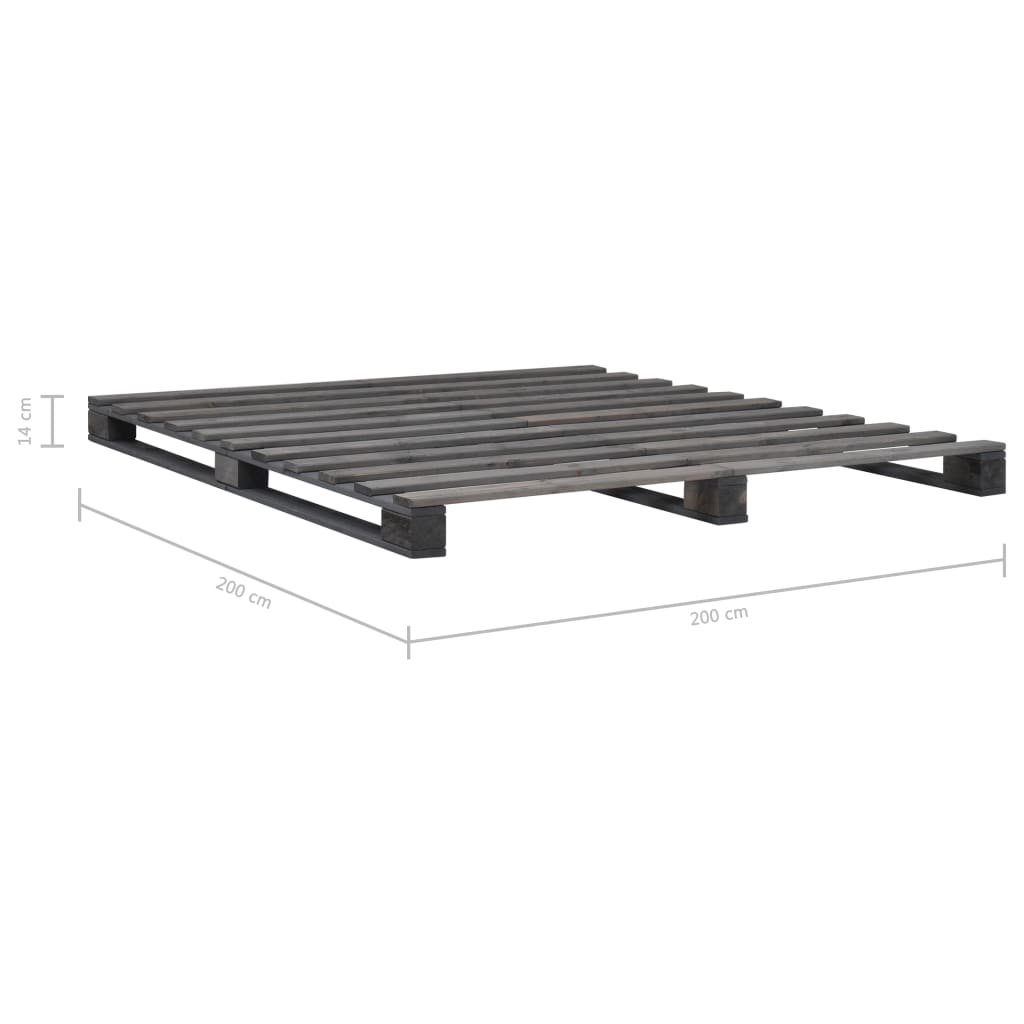 Giroletto in Pallet Grigio Legno Massello di Pino 200x200 cm | homemem39