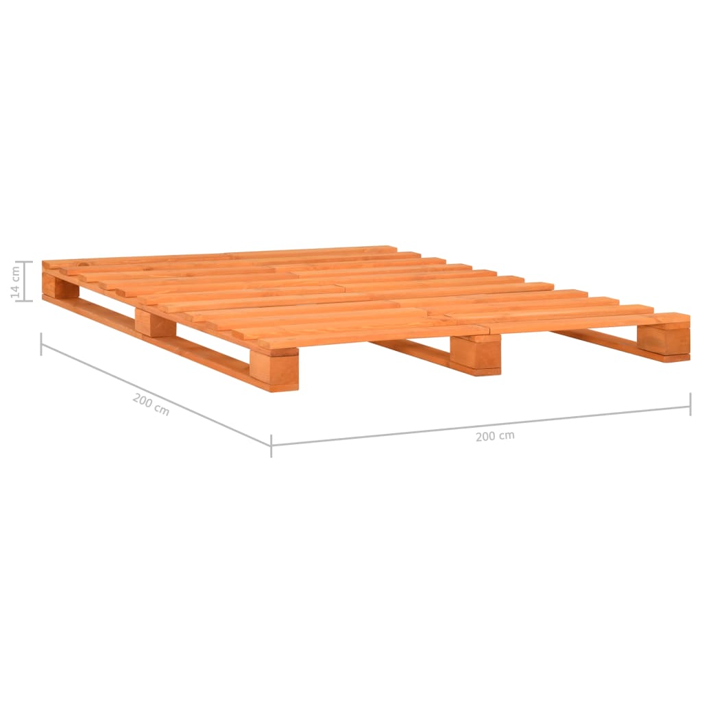 Giroletto in Pallet Marrone Legno Massello di Pino 200x200 cm - homemem39