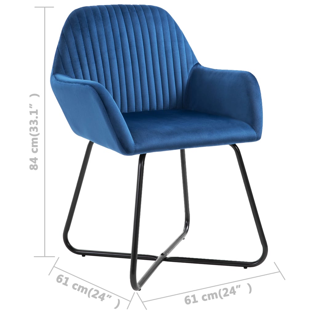Sedie da Pranzo 4 pz Blu in Velluto | homemem39