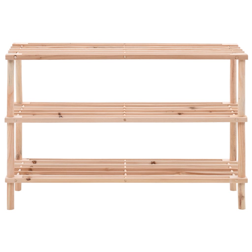 Scarpiera a 3 Livelli in Legno Massello di Abete - homemem39