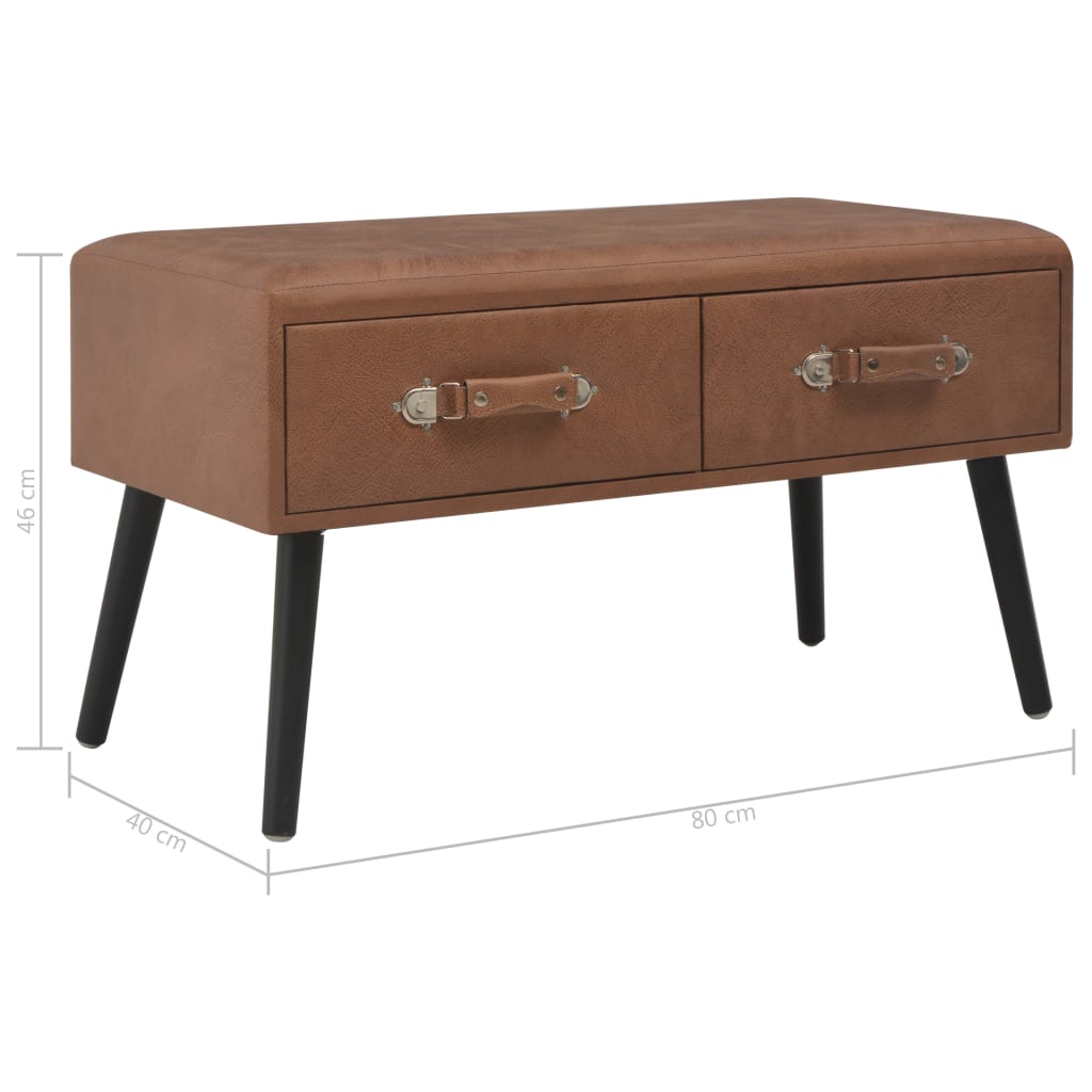 Panca con Cassetti 80 cm Marrone Scuro in Similpelle - homemem39