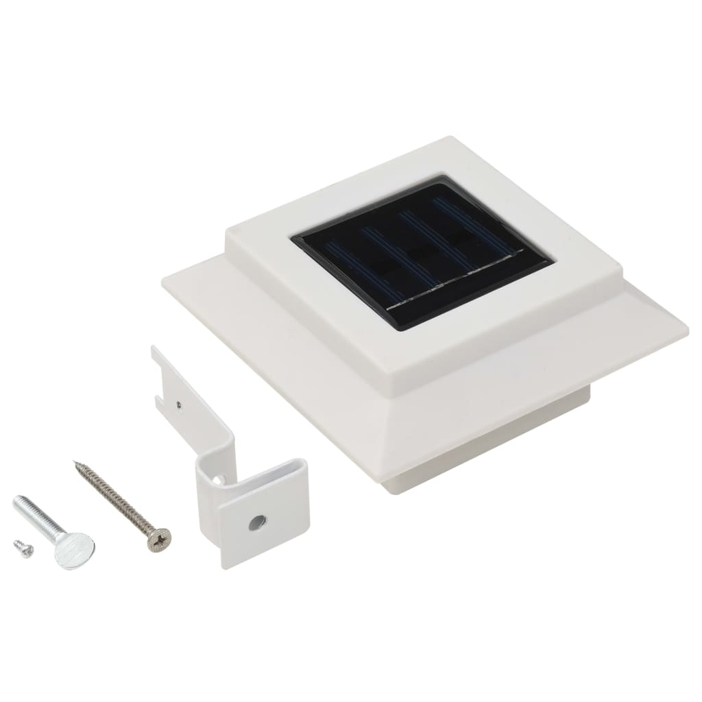 Lampade Solari da Esterno 12 pz LED Quadrate 12 cm Bianche - homemem39