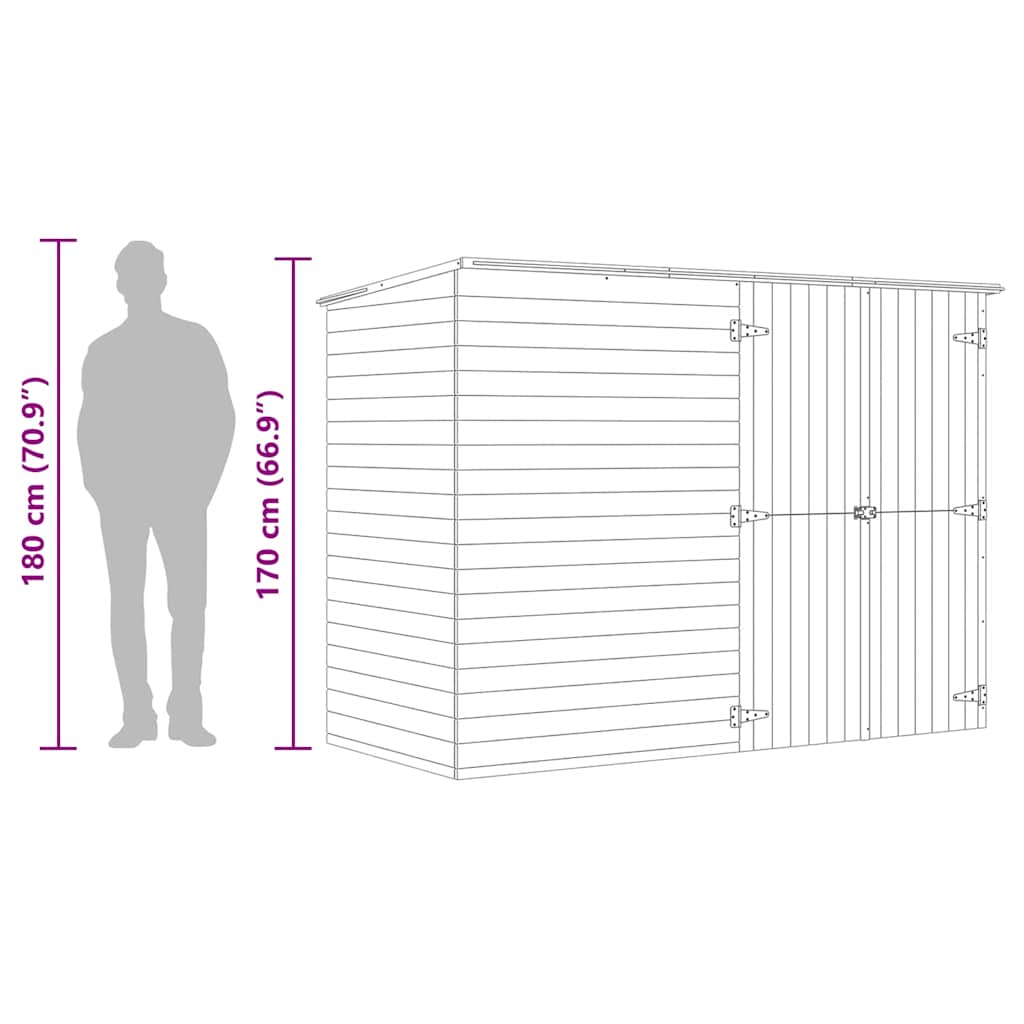 Ripostiglio da Giardino 232x110x170 in Legno di Pino Impregnato