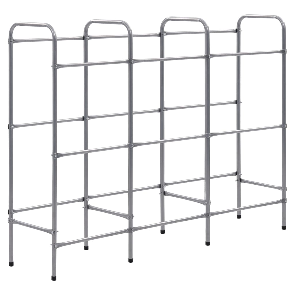 Supporto con Ripiani per 9 Casse Argento 145x33x116 cm Acciaio - homemem39