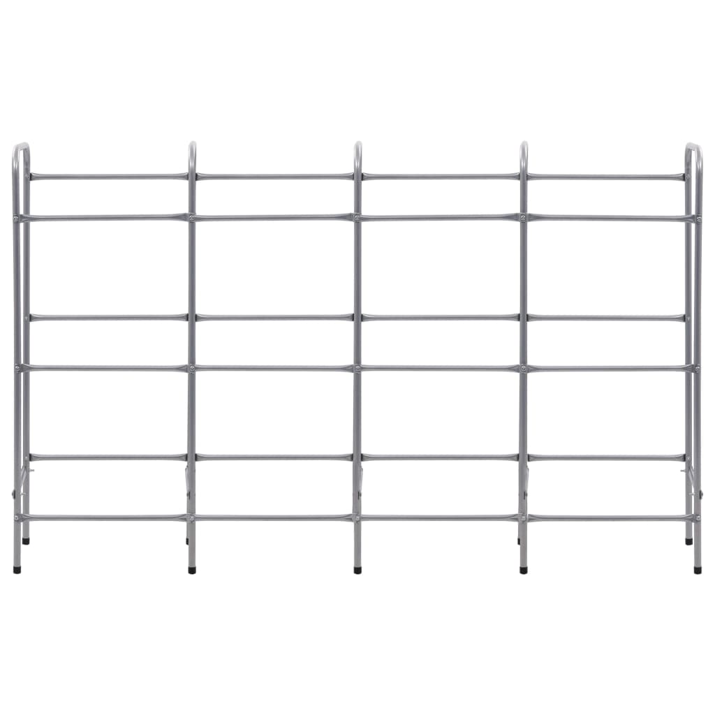 Supporto con Ripiani per 12 Casse Argento 190x33x116 cm Acciaio