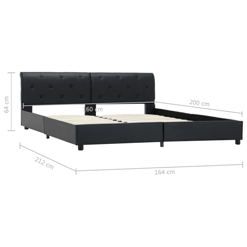 Giroletto Nero in Similpelle 160x200 cm | homemem39