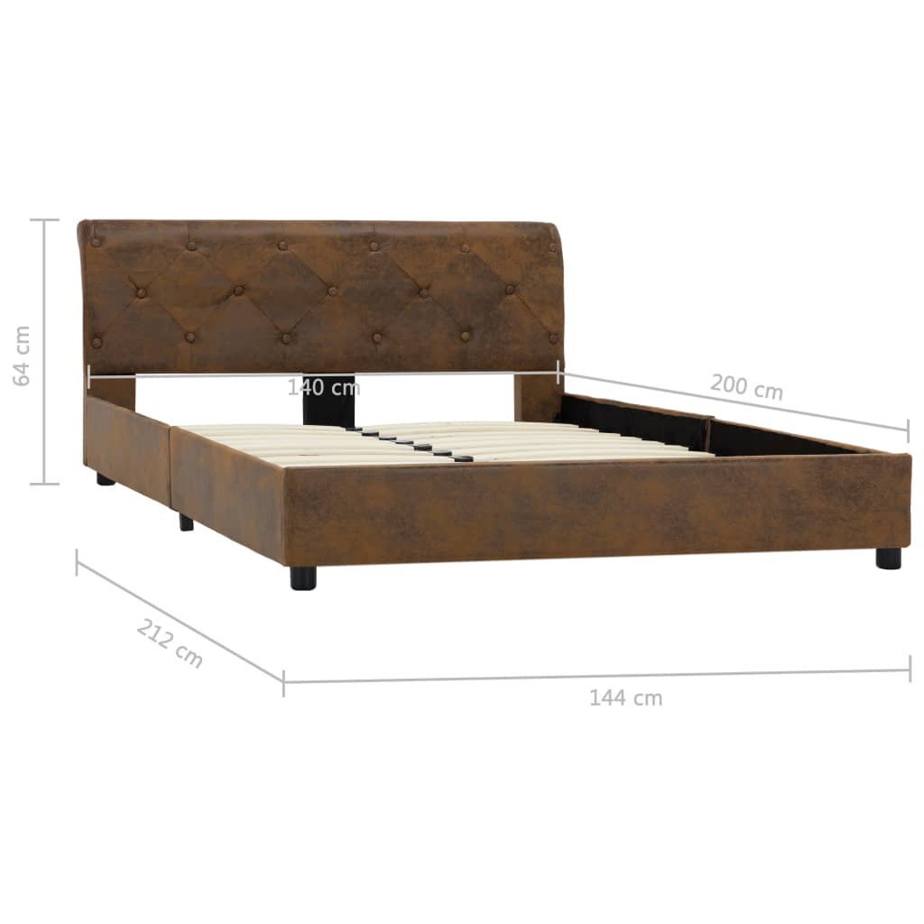 Giroletto Marrone in Similpelle Scamosciata 140x200 cm | homemem39