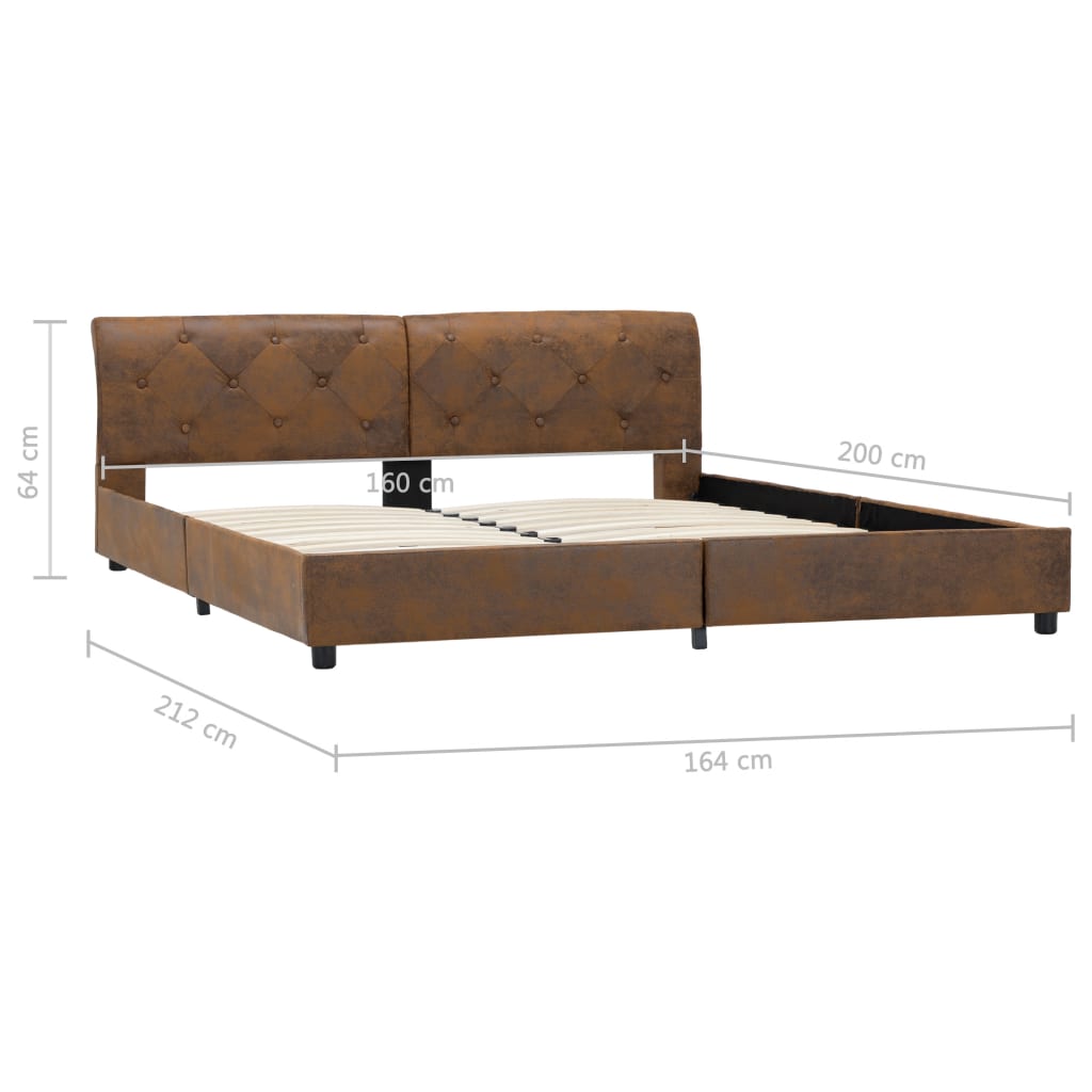 Giroletto Marrone in Similpelle Scamosciata 160x200 cm | homemem39