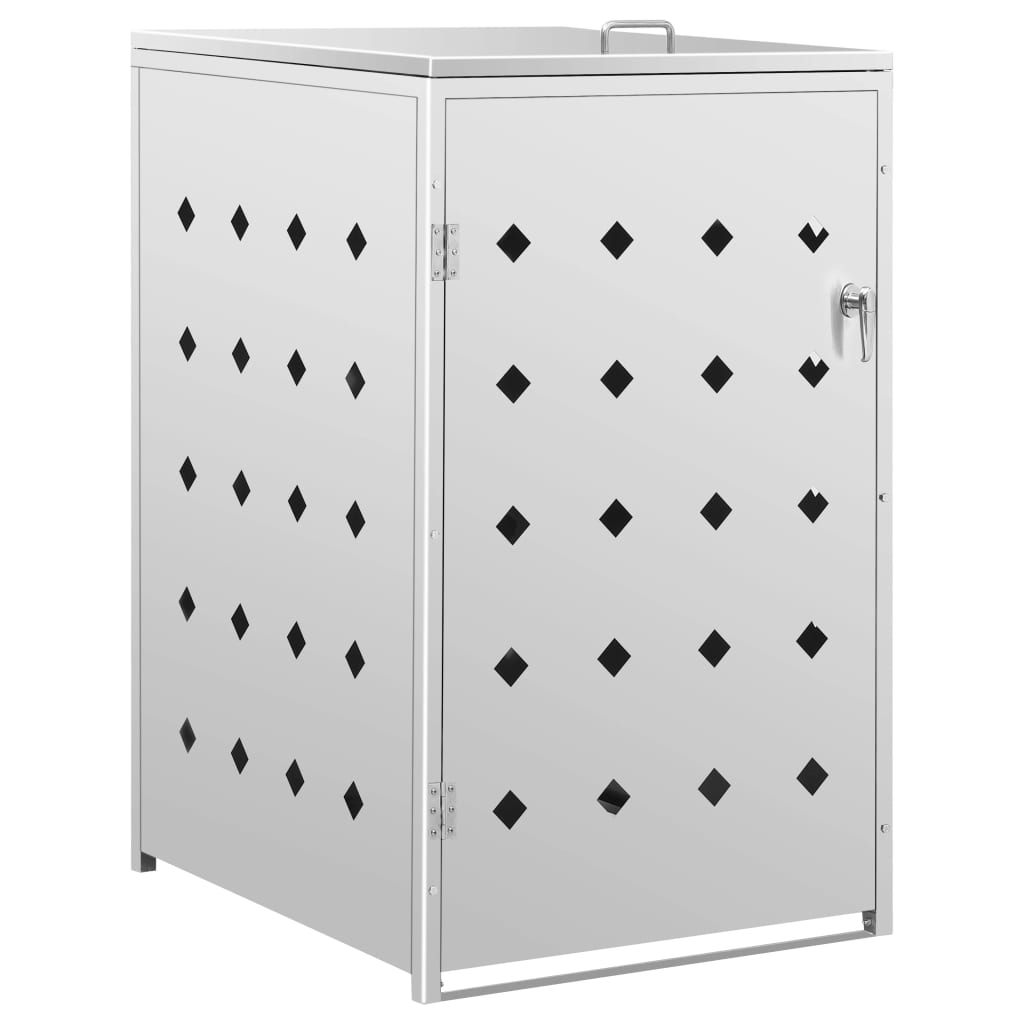 Copribidone per Spazzatura Singolo 240 L in Acciaio Inox - homemem39