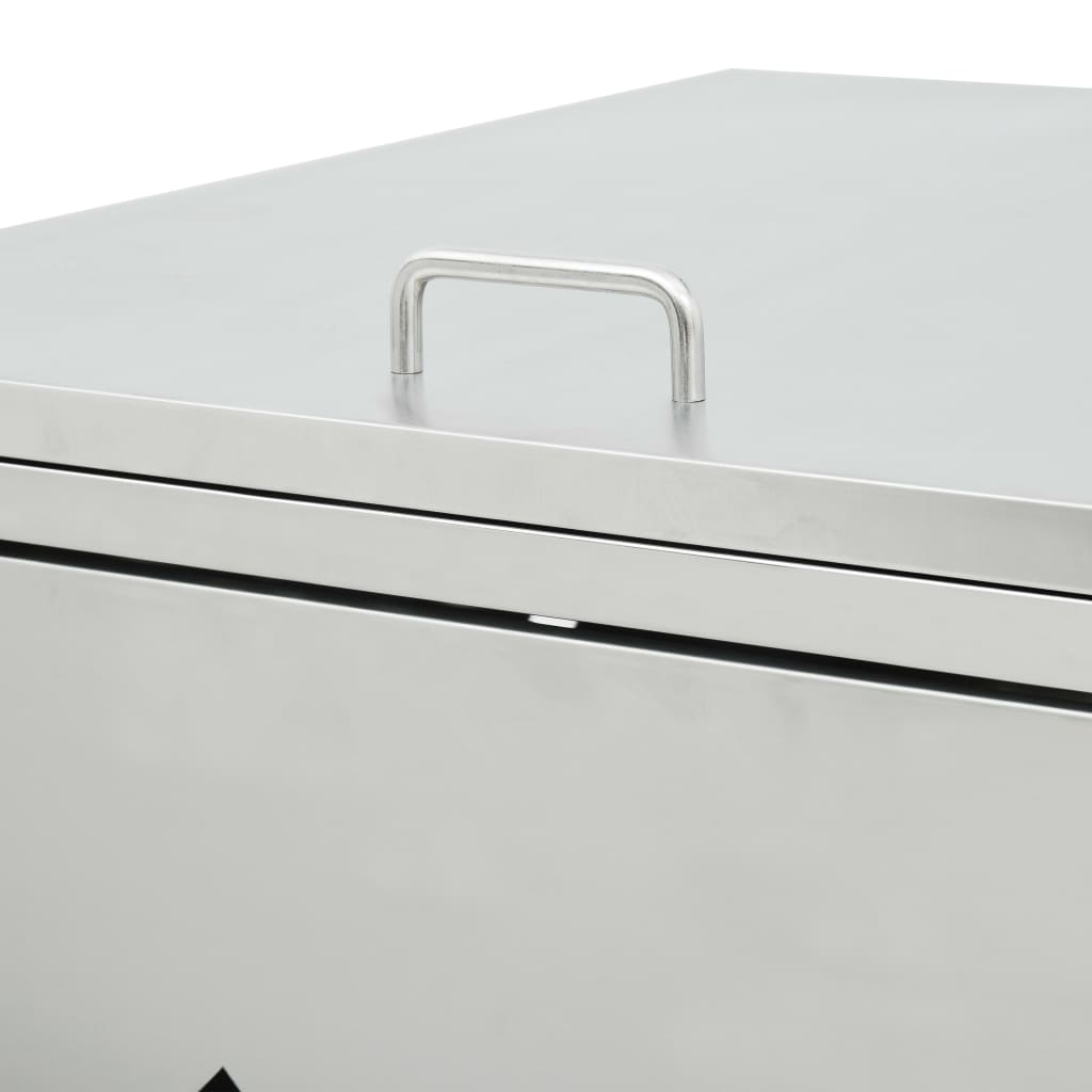 Copribidone per Spazzatura Singolo 240 L in Acciaio Inox - homemem39