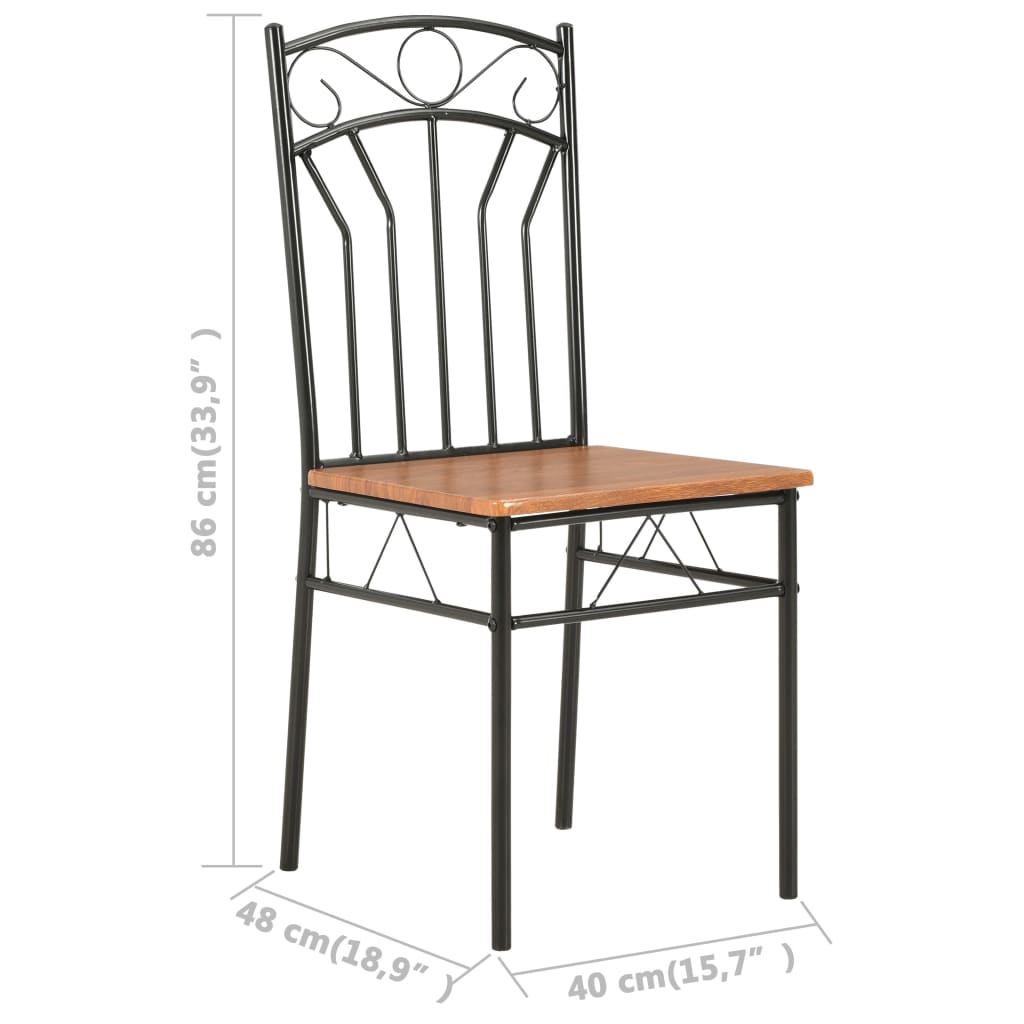 Sedie per Sala da Pranzo 2 pz Marroni in MDF | homemem39