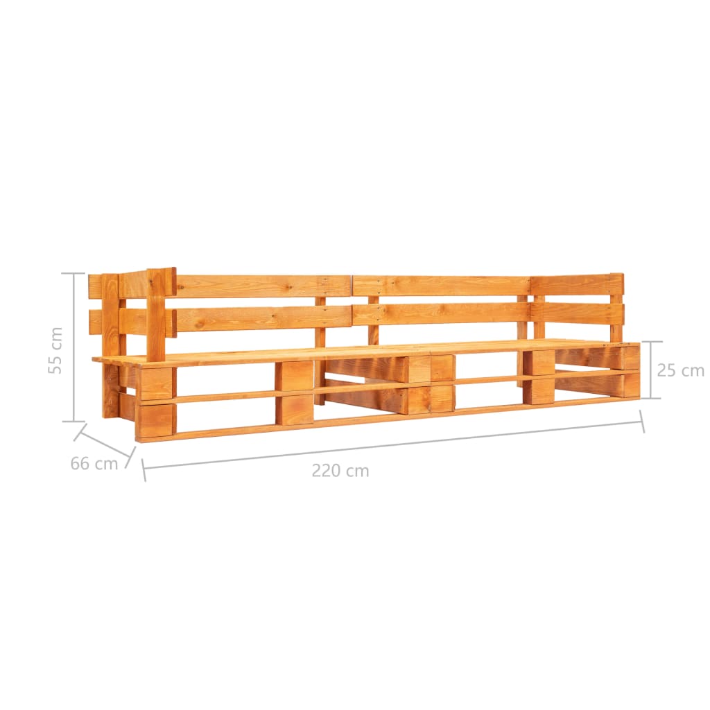 Divano da giardino a 2 Posti su Pallet in Legno Marrone ambra