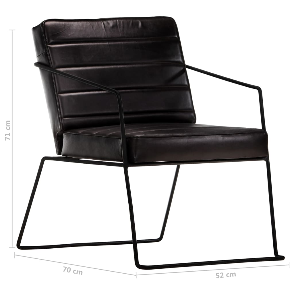 Poltrona Nera in Vera Pelle - homemem39