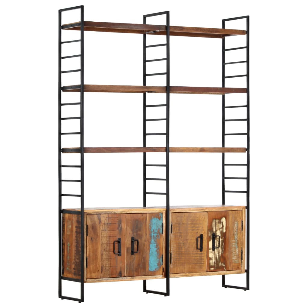 Libreria a 4 Livelli Legno Massello di Recupero 124x30x180 cm | homemem39