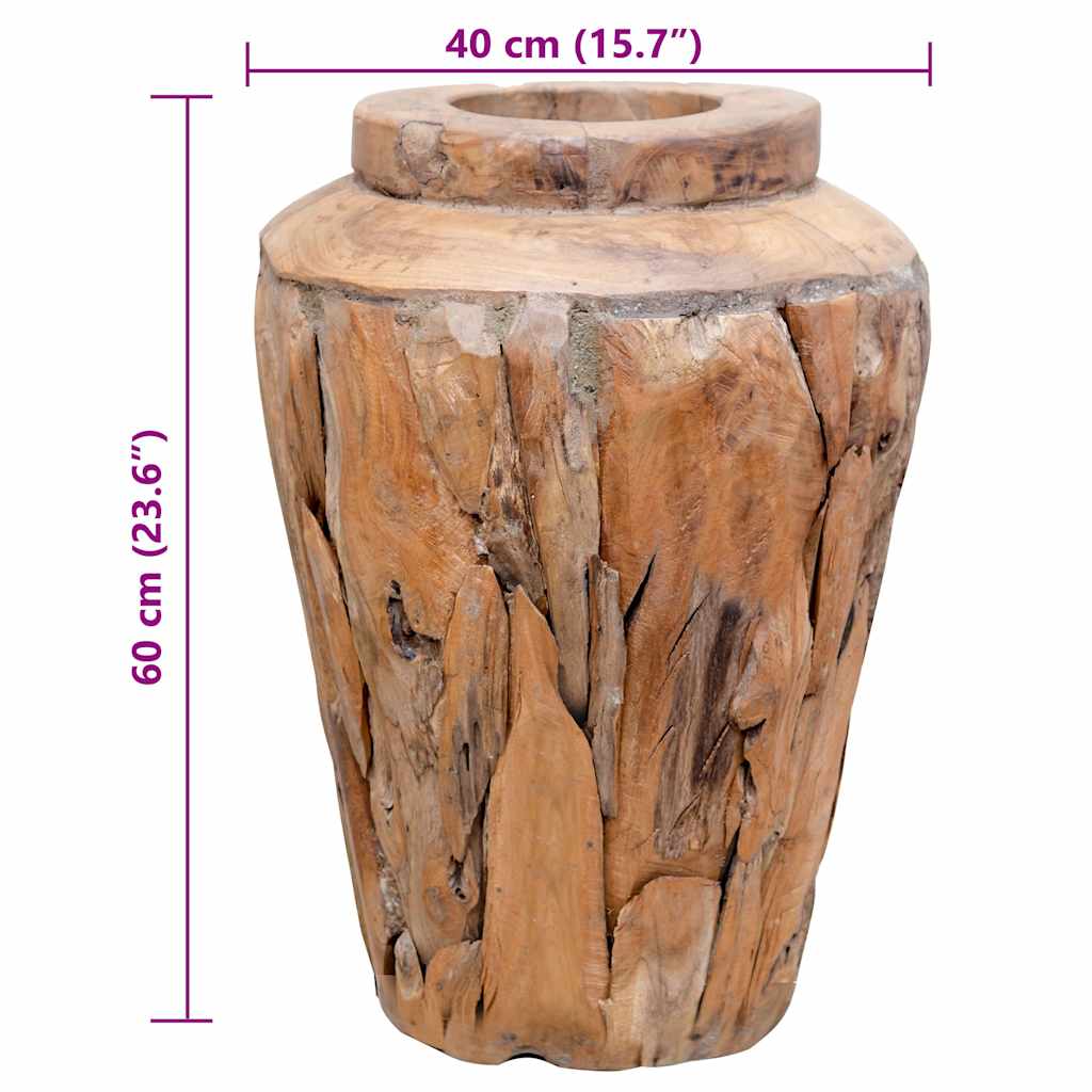 Vaso Decorativo 40x60 cm in Legno Massello di Teak | homemem39