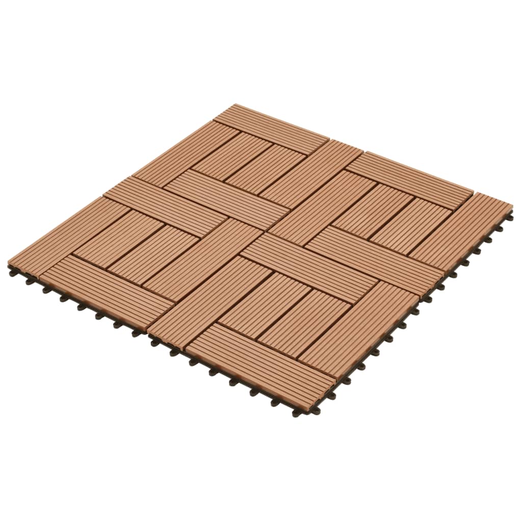 Piastrelle per Decking 22 pz 30x30cm 2mq in WPC Marrone - homemem39