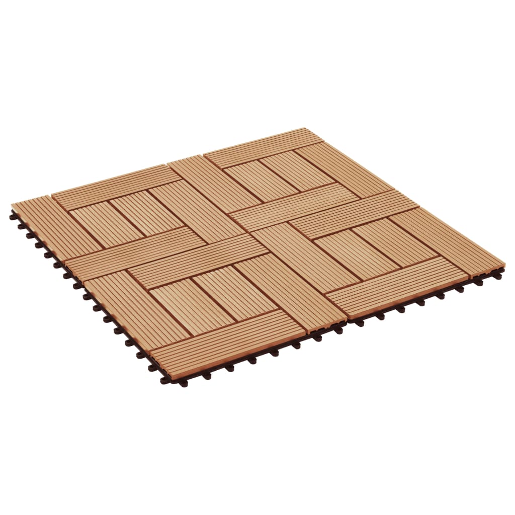 Piastrelle per Decking 22 pz 30x30cm 2mq in WPC Colore Teak - homemem39