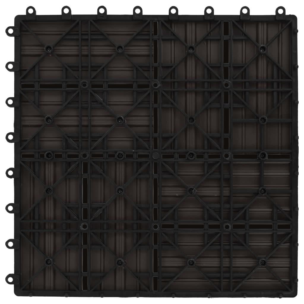 Piastrelle per Decking 22 pz 30x30cm 2mq in WPC Marrone Scuro - homemem39