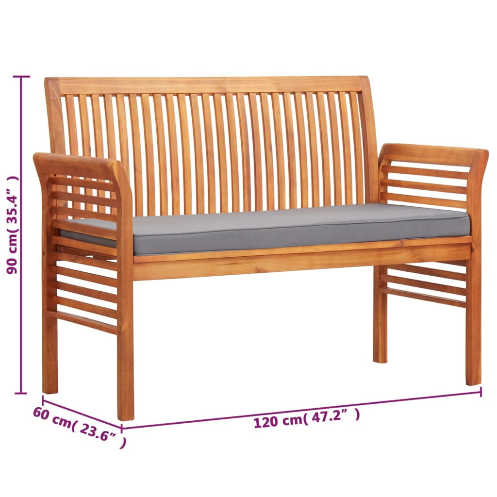 Panca da Giardino a 2 Posti 120 cm Legno Massello di Acacia - homemem39