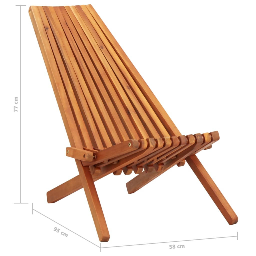 Sedie a sdraio pieghevoli da esterno, 2 pezzi, in legno massello di acacia - homemem39
