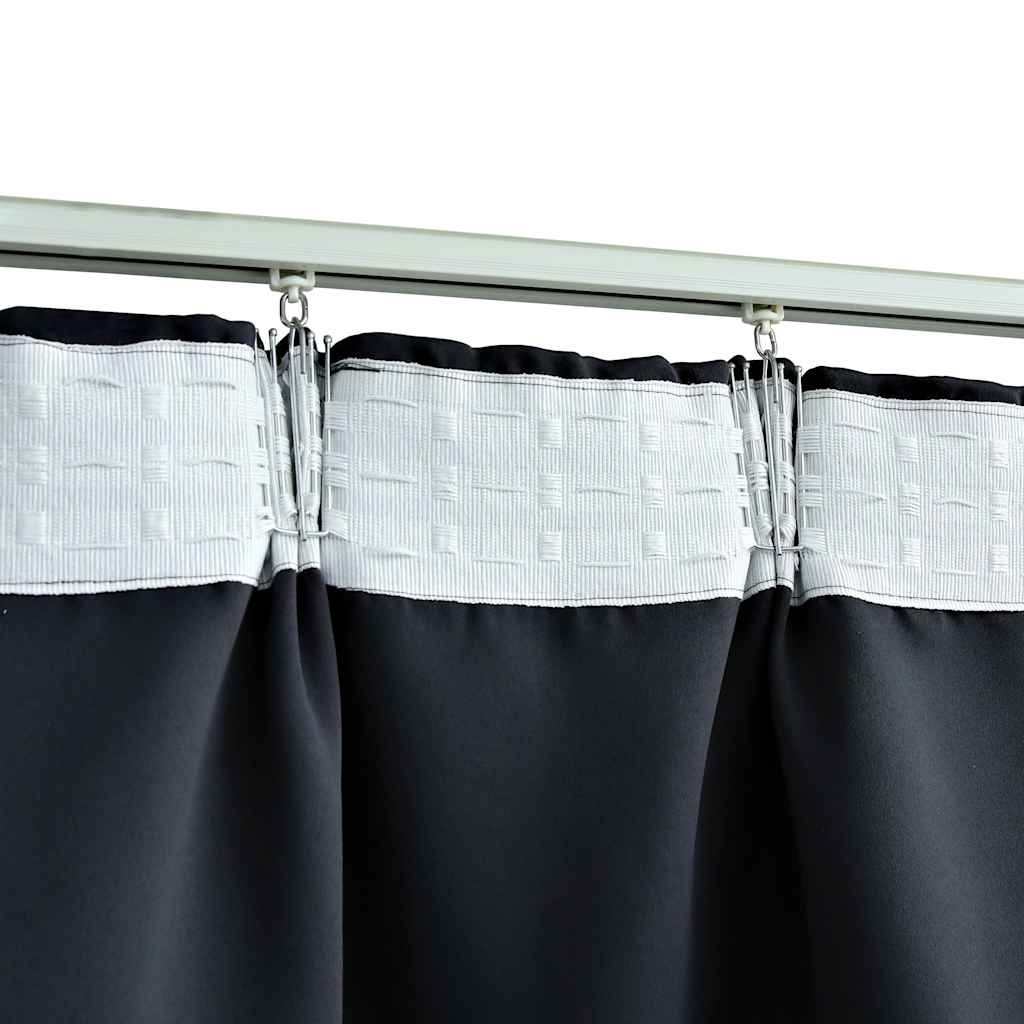 Tende Oscuranti con Ganci 2 pz Antracite 140x245 cm