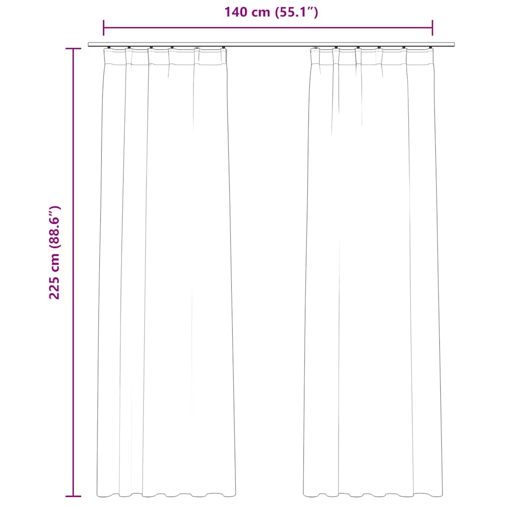Tende Oscuranti con Ganci 2 pz Beige in Velluto 140x225 cm | homemem39