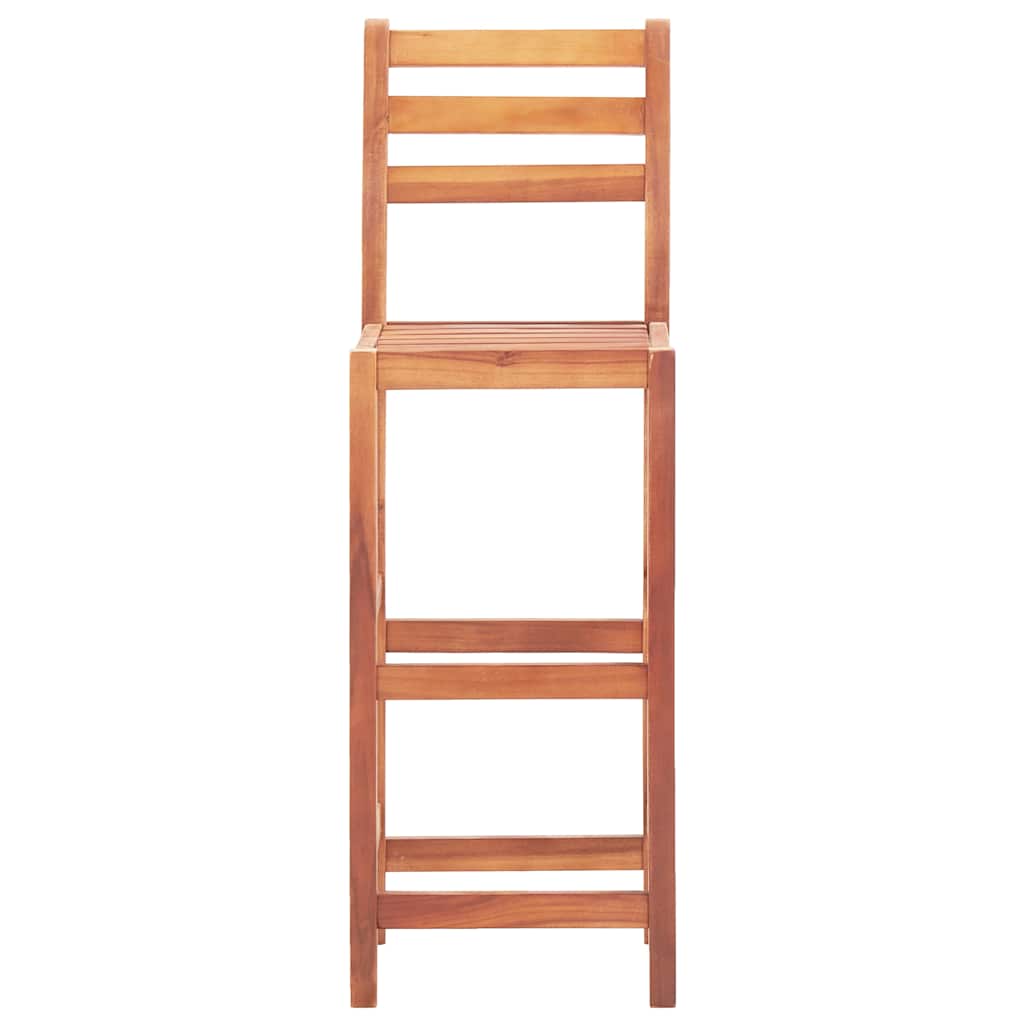 Sedie da Bar 2 pz in Legno Massello di Acacia - homemem39