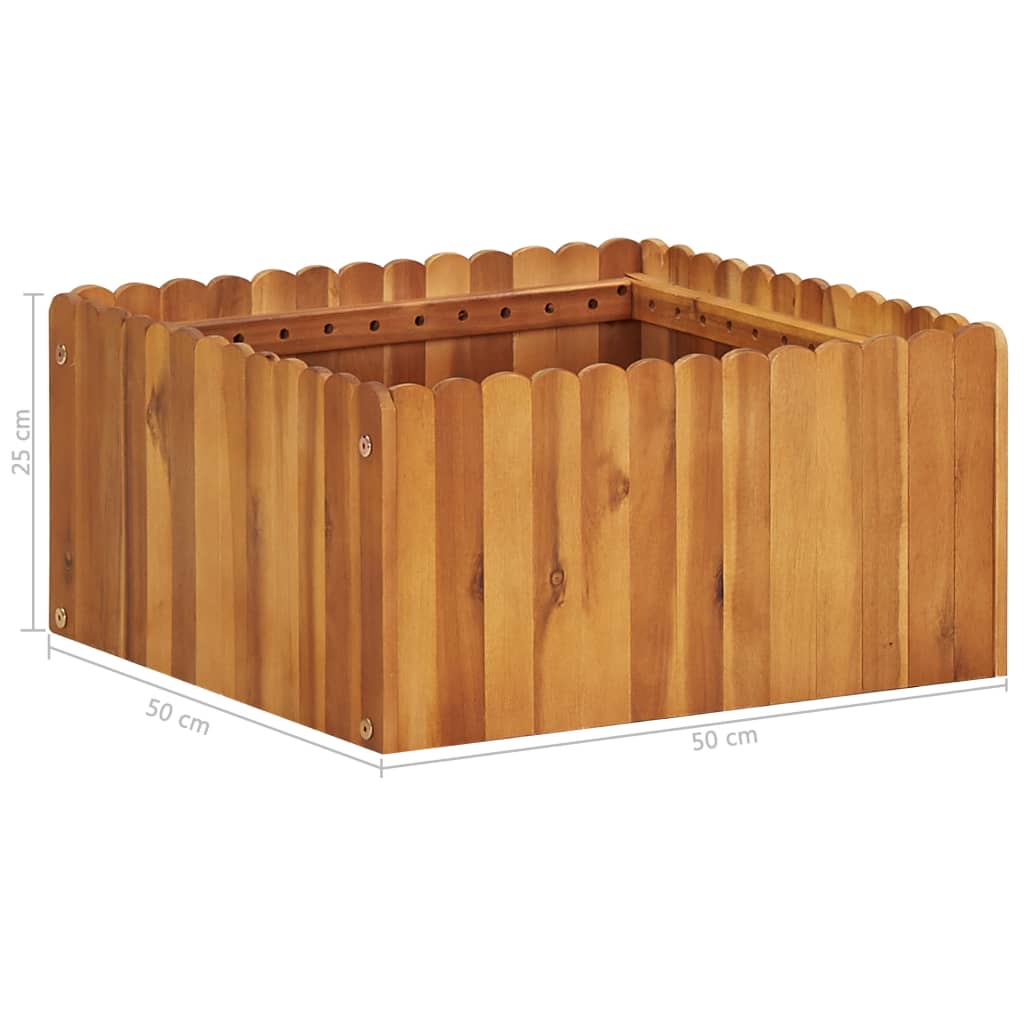 Letto Rialzato da Giardino 50x50x25 cm Legno Massello di Acacia | homemem39
