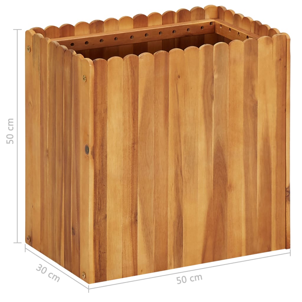 Letto Rialzato da Giardino 50x30x50 cm in Massello di Acacia | homemem39