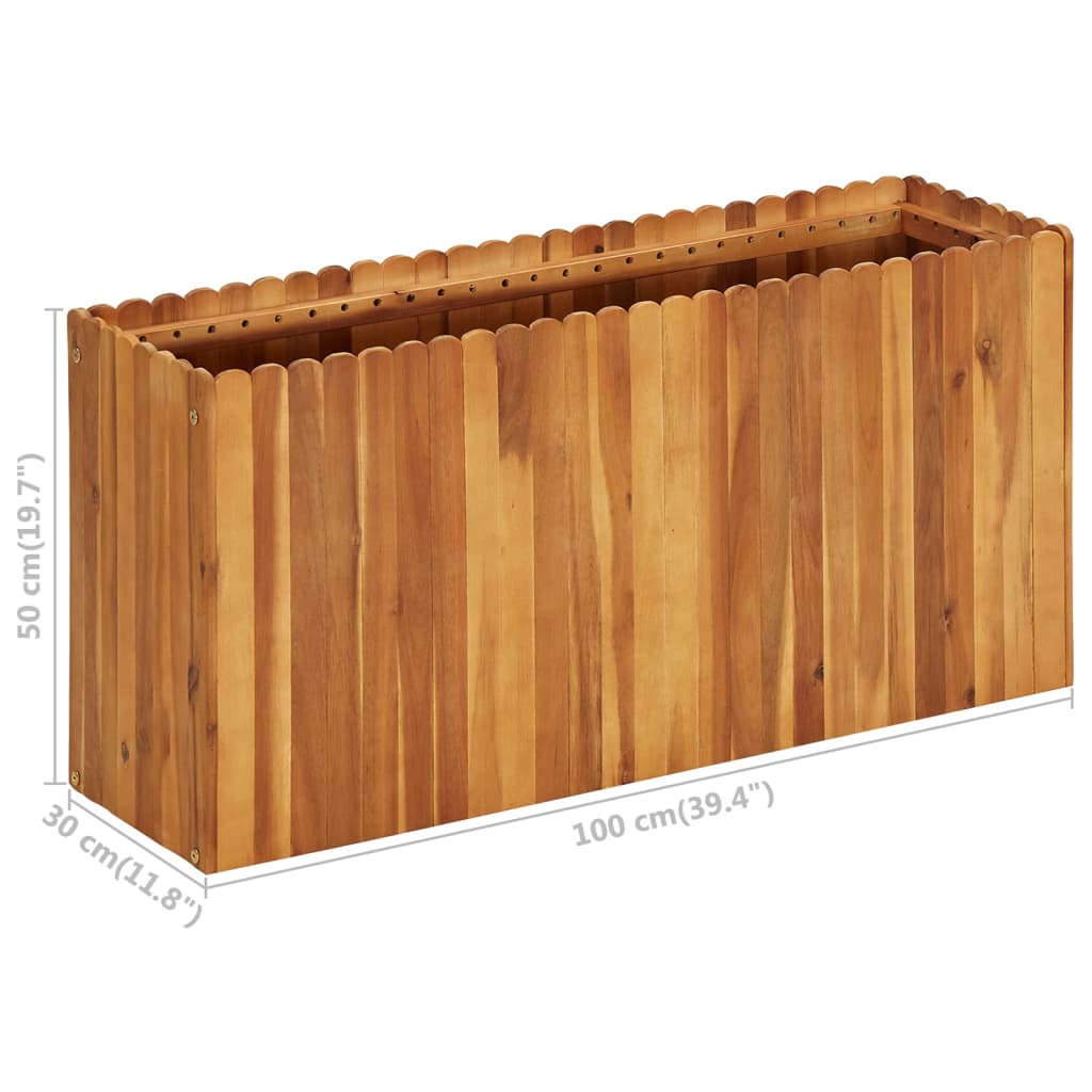 Letto Rialzato da Giardino 100x30x50 cm in Massello di Acacia | homemem39