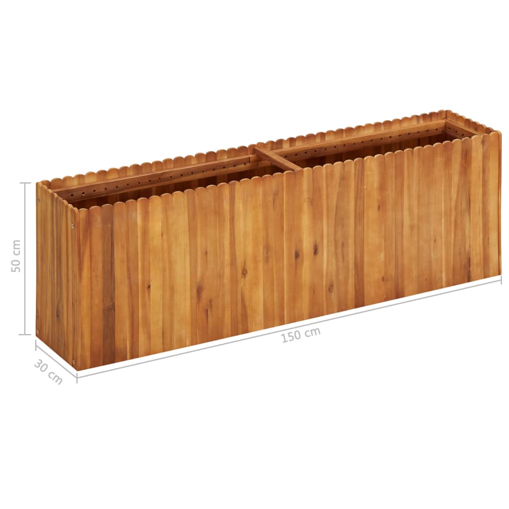 Letto Rialzato da Giardino 150x30x50 cm in Massello di Acacia | homemem39