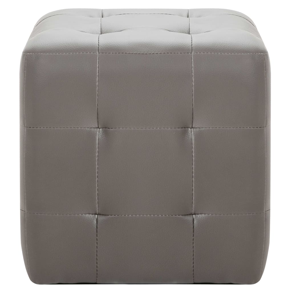 Pouf 2 pz Grigio 30x30x30 cm in Similpelle - homemem39