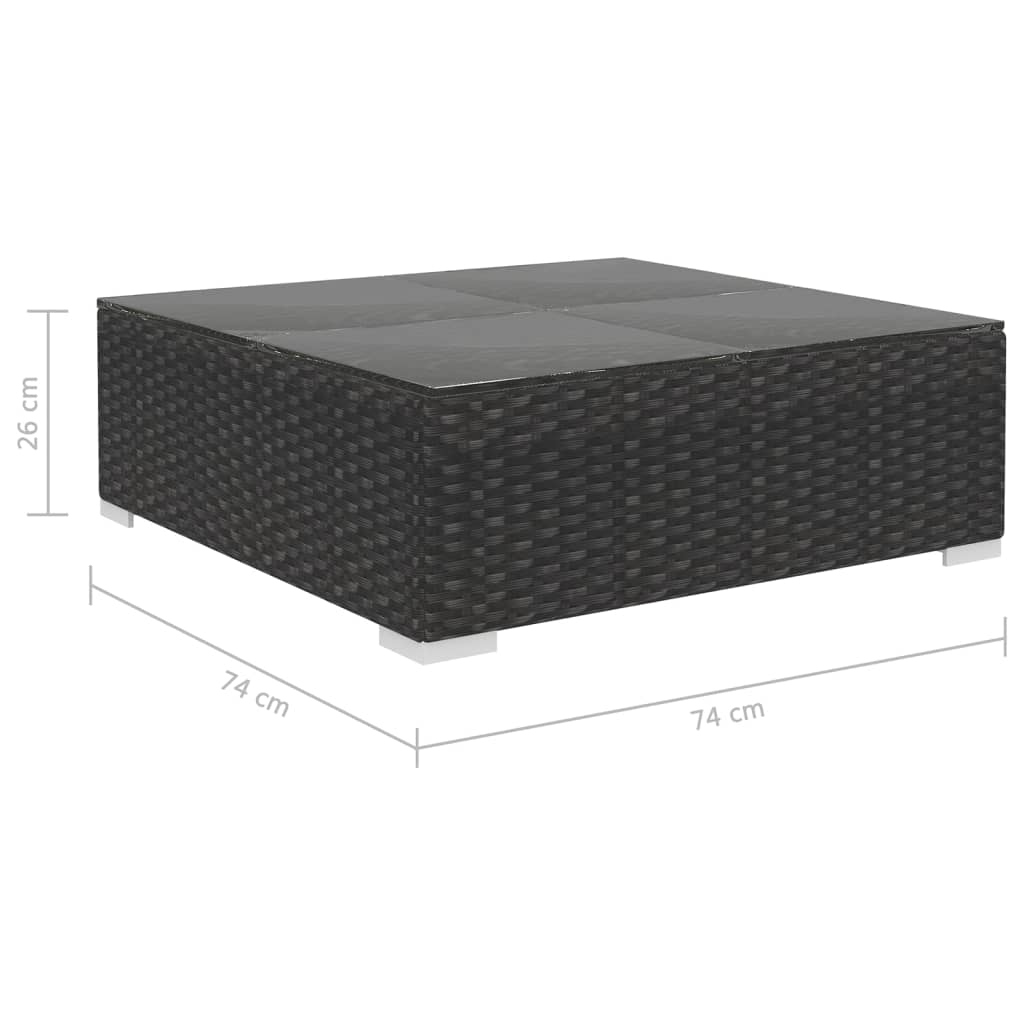 Set Divani da Giardino 6 pz con Cuscini in Polyrattan Nero - homemem39