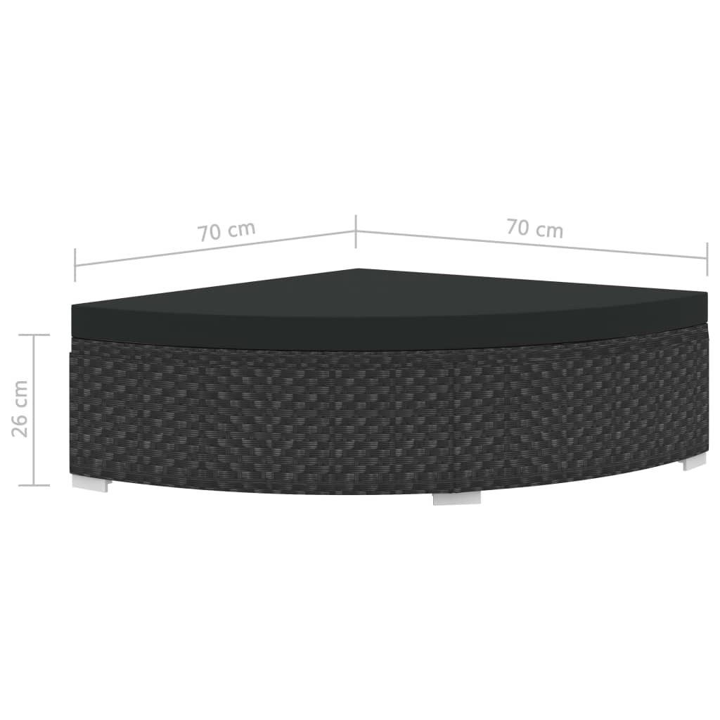 Set Divani da Giardino 6 pz con Cuscini in Polyrattan Nero | homemem39