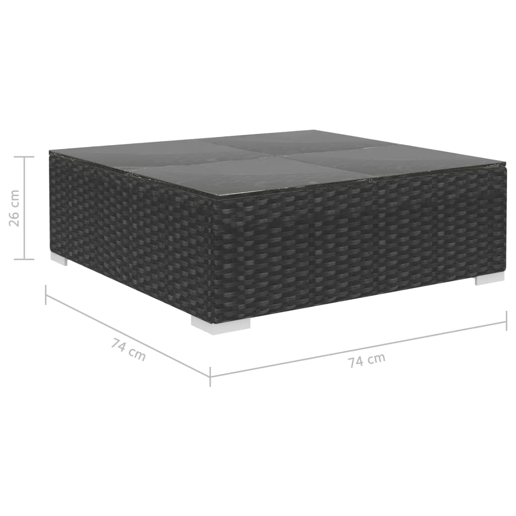 Set Divani da Giardino 10 pz con Cuscini in Polyrattan Nero - homemem39