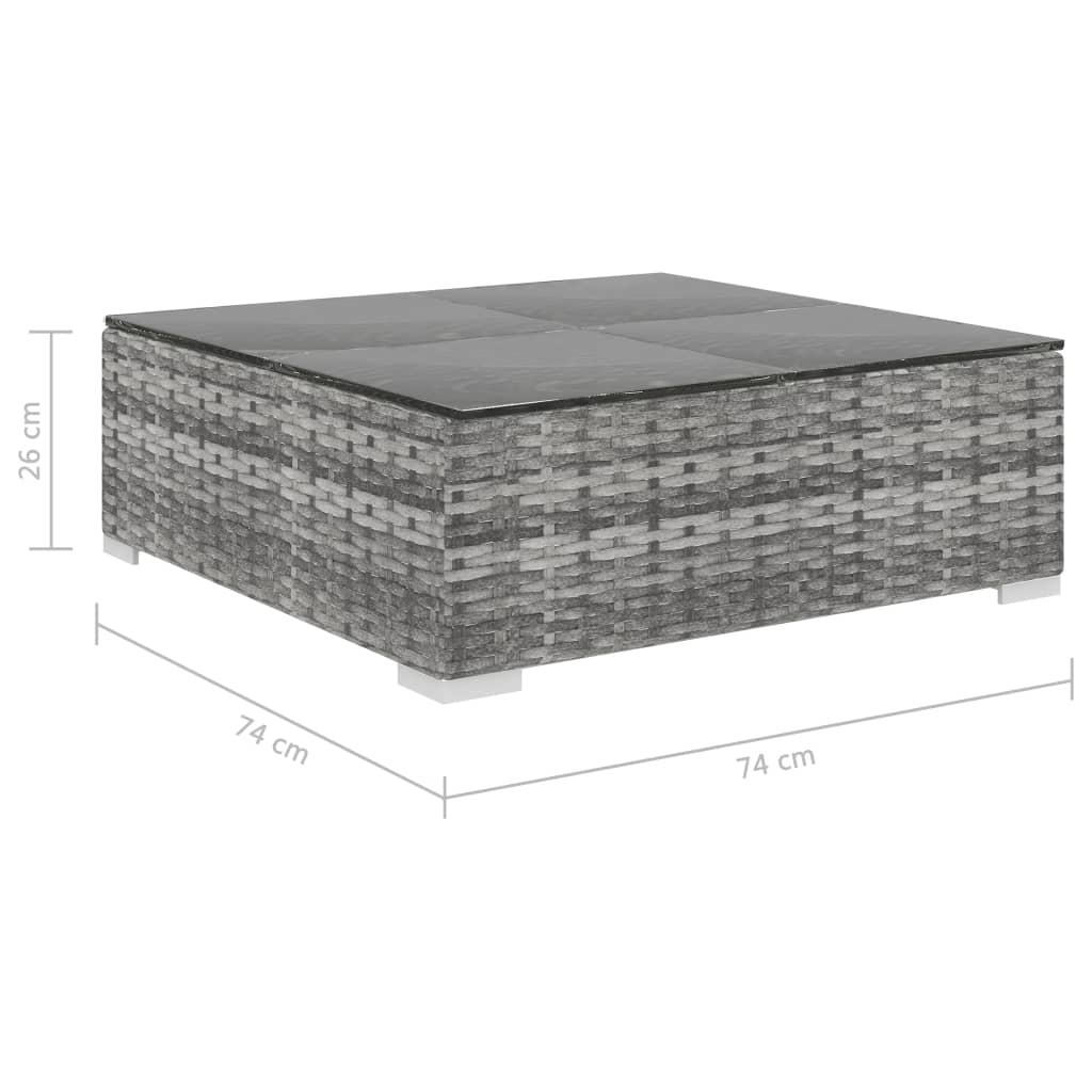 Set Divani da Giardino 4 pz con Cuscini in Polyrattan Grigio | homemem39