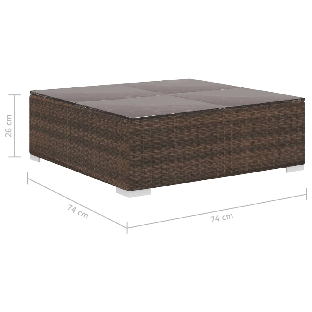 Set Divani da Giardino 11 pz con Cuscini in Polyrattan Marrone | homemem39