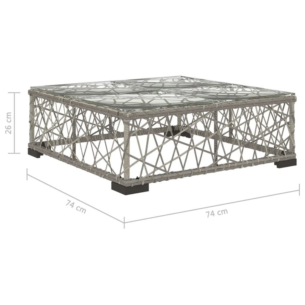Set Divani da Giardino 10 pz con Cuscini in Polyrattan Grigio | homemem39