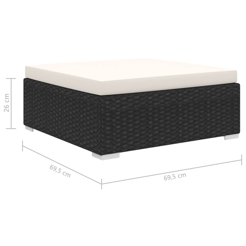 Set Divani da Giardino 11 pz con Cuscini in Polyrattan Nero | homemem39