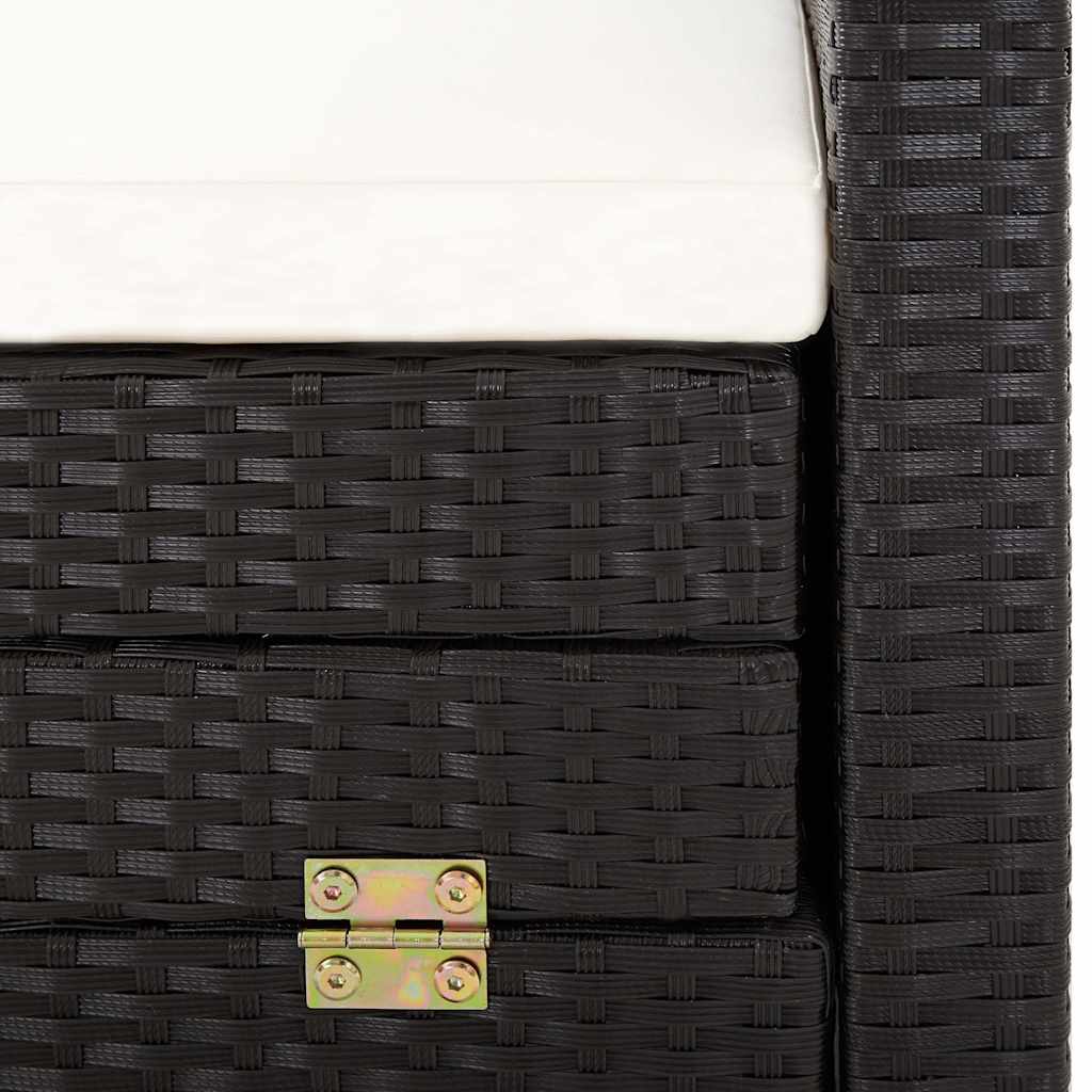 Divano Letto a 3 Posti Estendibile con Tetto Polyrattan