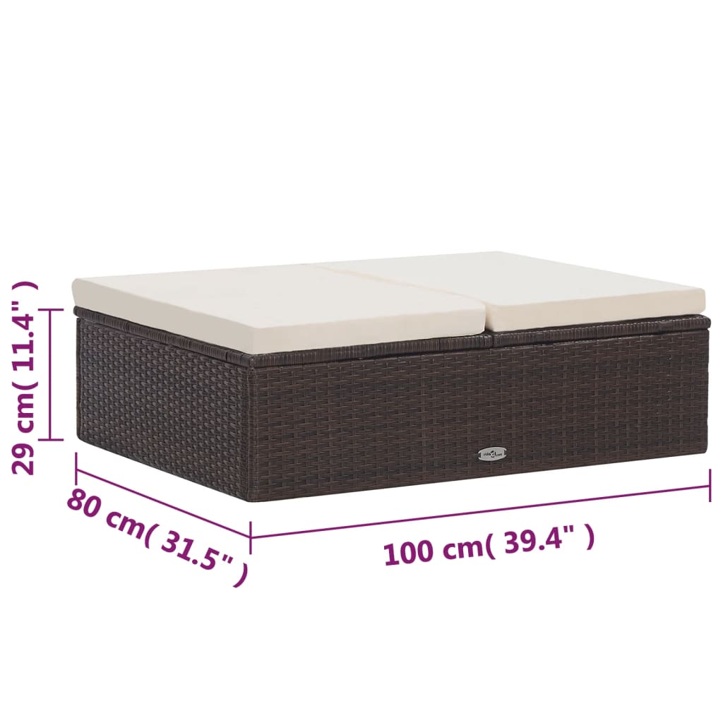 Set Divani da Giardino 2 pz con Cuscini in Polyrattan Marrone | homemem39