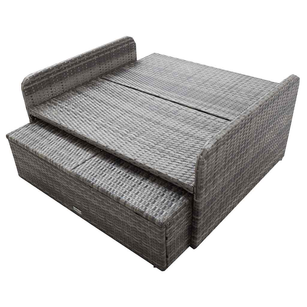 Set Divani da Giardino 2 pz con Cuscini in Polyrattan Grigio | homemem39
