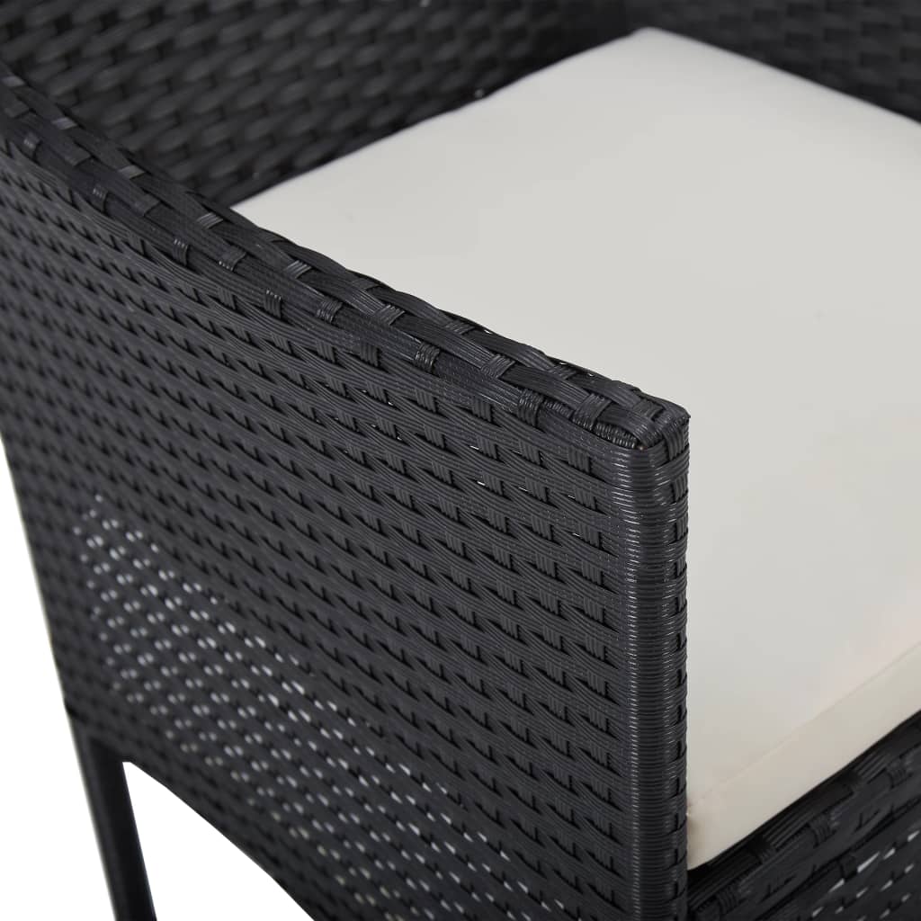 Set Sedie da Pranzo per Giardino 2 Pz in Polyrattan Nero - homemem39