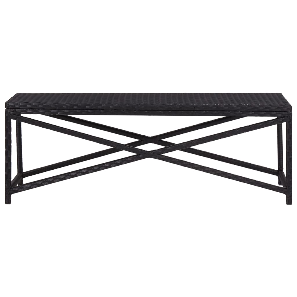Panchina da Giardino 120 cm in Polyrattan Nero - homemem39