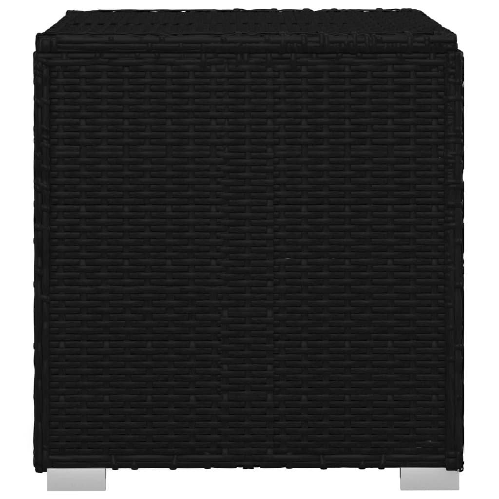 Lettino Prendisole Cuscino e Tavolino Polyrattan Bianco Crema - homemem39