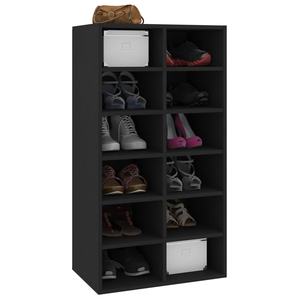 Scarpiera Nera 54x34x100,5 cm in Legno Multistrato - homemem39