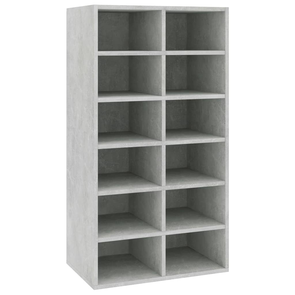 Cement Gray Shoe Rack 54x34x100.5 cm in Multilayer Wood